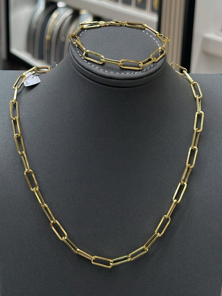 عقد وسواره جنزير 18k