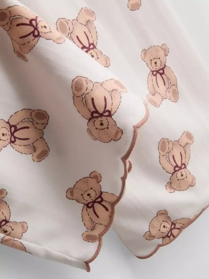 بيجامه مريحه بطبعة الدببة اللطيفة 🐻✨