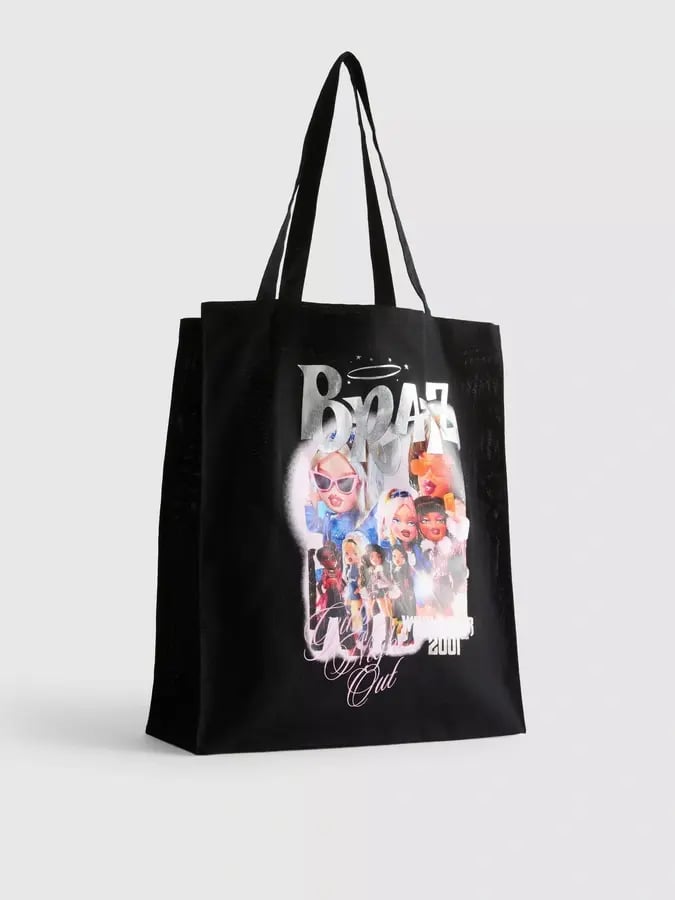 🛍️🖤حقيبة قماشية براتز بلون الاسود 💋