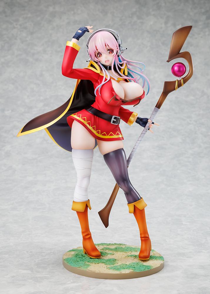 [شحن فوري] سوبر سونيكو بالتعاون مع ميغومي | Super Sonico  collaborates with "KonoSuba: God's Blessing on this Wonderful World!" to create a 1/7 scale figure wearing Megumin's costume!