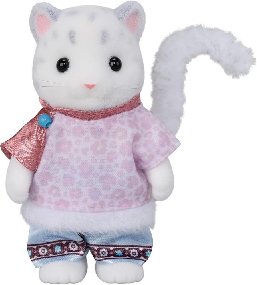 [حجز-يصل خلال شهر  ] عائلة النمر الثلجي – دمى سيلفانيان فاميليز FS-55 | EPOCH Sylvanian Families FS-55 Snow Leopard Family Dolls