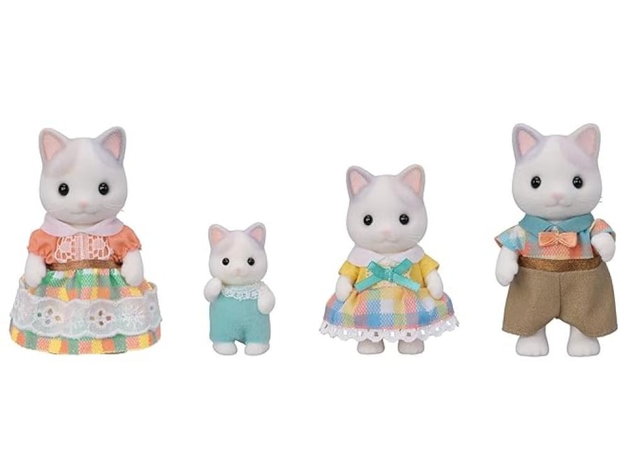 [حجز] سيلفانين فاملي مجموعة عائلة القطط لاتيه |  EPOCH Sylvanian Families FS-52 Latte Cat Family Dolls