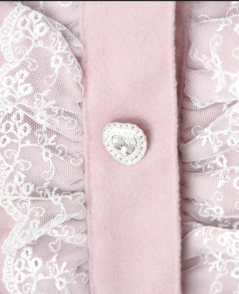 [حجز - قادمة خلال 4 اسابيع] معطف جيراي كي بقصة A-Line وفيونكة | Jirai Kei Round Collar Yoke Ribbon Frill Coat