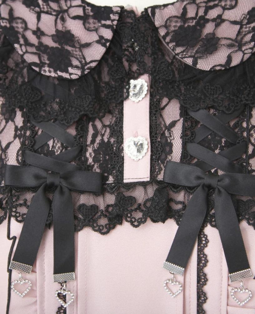 [حجز - قادمة خلال 4 اسابيع] بلوزة الدانتيل والفيونكات | Lace-up Ribbon Frill Top