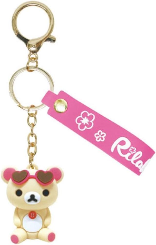[ شحن فوري ] ميدالية كوريلاكوما المطاطية | K Company KORilakkuma RK-MAAL-CR Rilakkuma Mascot Key Holder, H1.7 x W1.0 x D0.9 inches (4.4 x 2.6 x 2.3 cm)