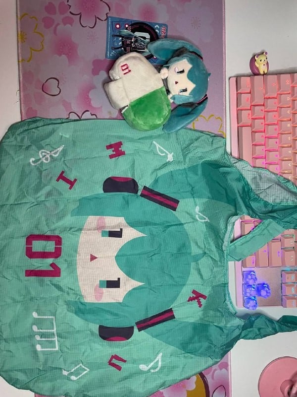 [شحن فوري]حقيبة هاتسوني ميكو قابلة لاعادة الاستعمال والغسيل  | Hatsune Miku Reusable bag