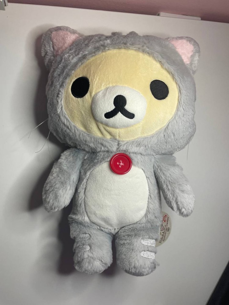 [متوفر للحجز] كوريلاكوما قطة دمية قطنية (نادرة) | korilakkuma cat neko plush rare ( gray