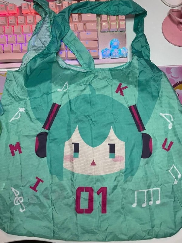 [شحن فوري]حقيبة هاتسوني ميكو قابلة لاعادة الاستعمال والغسيل  | Hatsune Miku Reusable bag