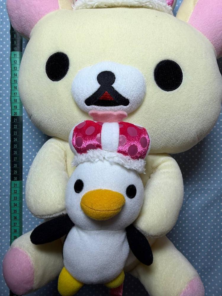 [شحن فوري ] كوريلاكوما الملكة مع البطريق دمية قطنية |QUEEN  KORilakkuma plush with penguin