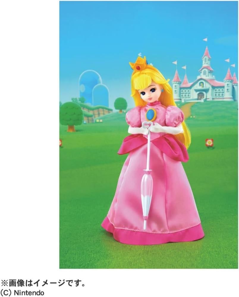 [ شحن فوري ] دمية ليكا تشان !  الاميرة بيتش- سوبر ماريو | Takara Tomy Licca-chan Doll Super Mario Licca-chan Princess Peach Style Changing Dress