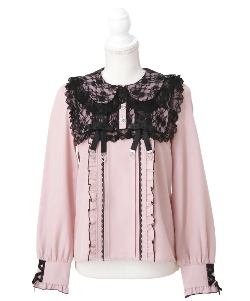 [حجز - قادمة خلال 4 اسابيع] بلوزة الدانتيل والفيونكات | Lace-up Ribbon Frill Top