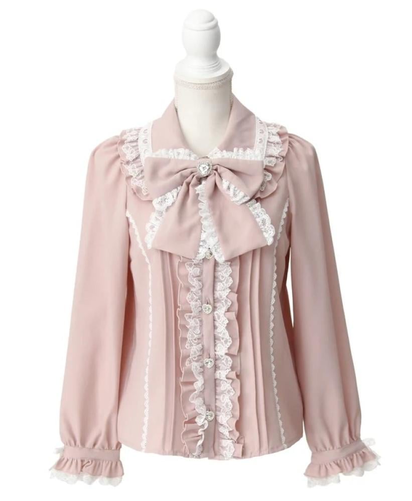 [حجز - قادمة خلال 4 اسابيع] بلوزة جيراي كي دانتيل القلوب | Heart Lace Ruffle Blouse