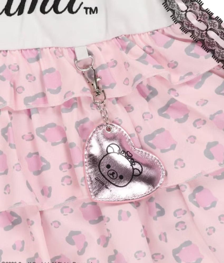[ حجز - يصل منتصف جولاي تعاون كوريلاكوما مع سبينس  ]Korilakkuma x SPINNS Thick Ribbed Waist Mini Skirt #PrincessGall