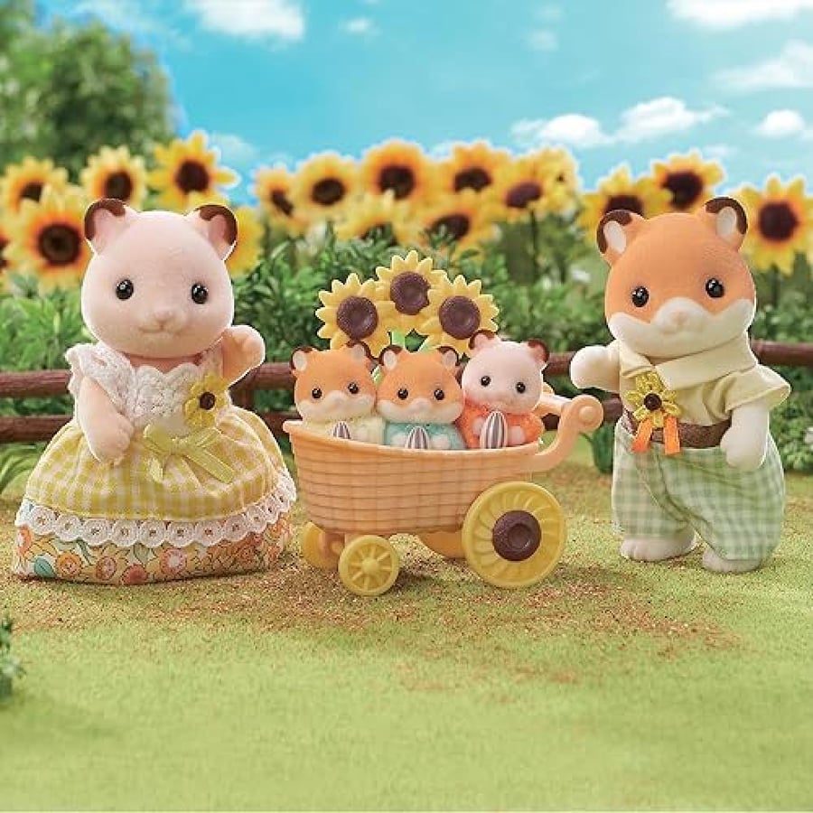 [شحن فوري] سيلفانين فاملي مجموعة عائلة الهامستر | EPOCH Sylvanian Families FS-61 Hamster Family Dolls