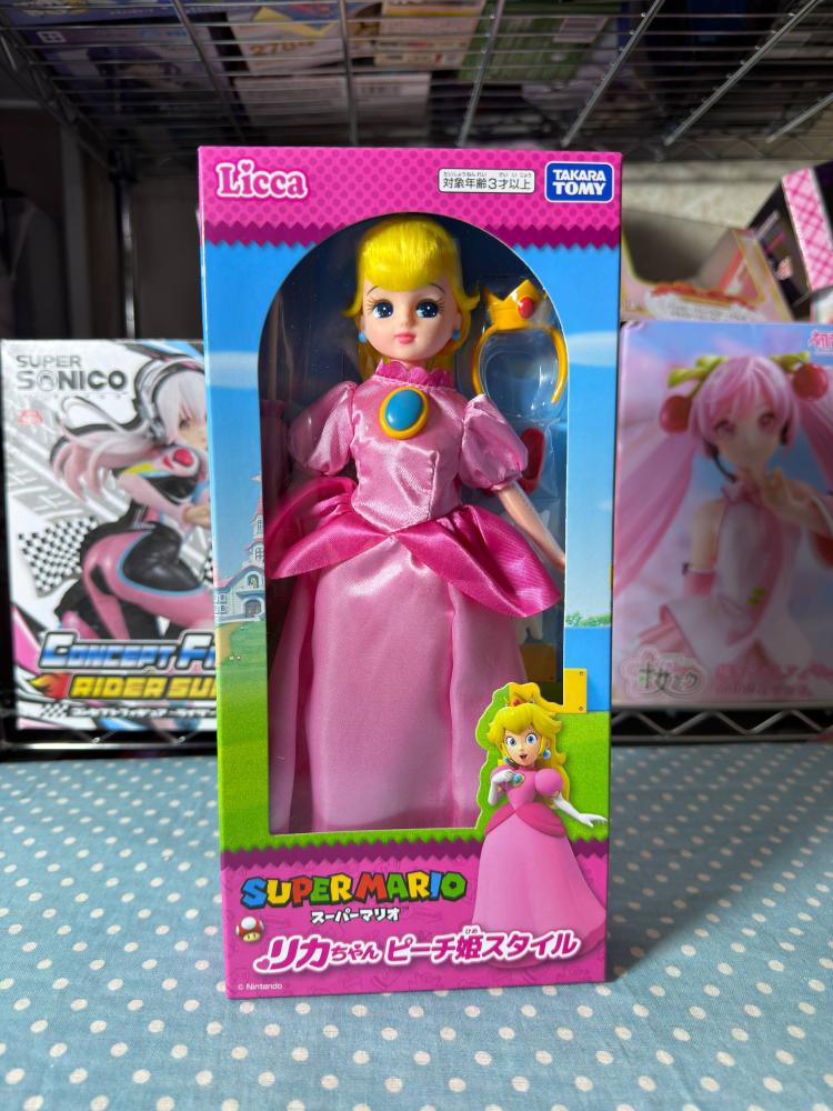 [ شحن فوري ] دمية ليكا تشان !  الاميرة بيتش- سوبر ماريو | Takara Tomy Licca-chan Doll Super Mario Licca-chan Princess Peach Style Changing Dress