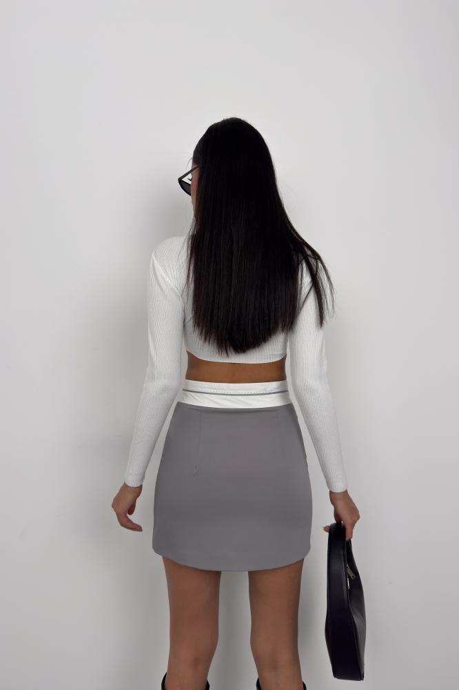 Short skirt Turkish manufacturing - gray color - 45114