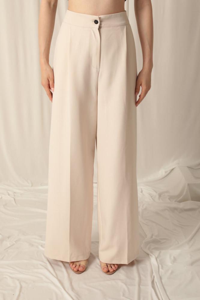 Women's wide-leg pants made of Atlas fabric - Turkish craftsmanship