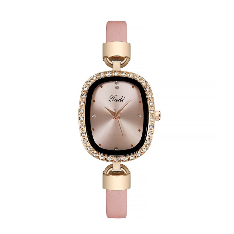 Women's watch with pink leather strap from Jadi