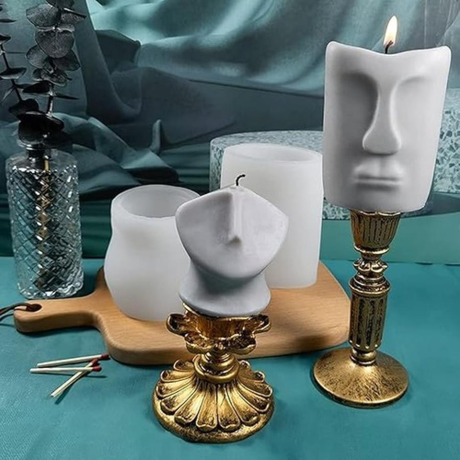قالب سيليكون شمع الوجه المنحوت