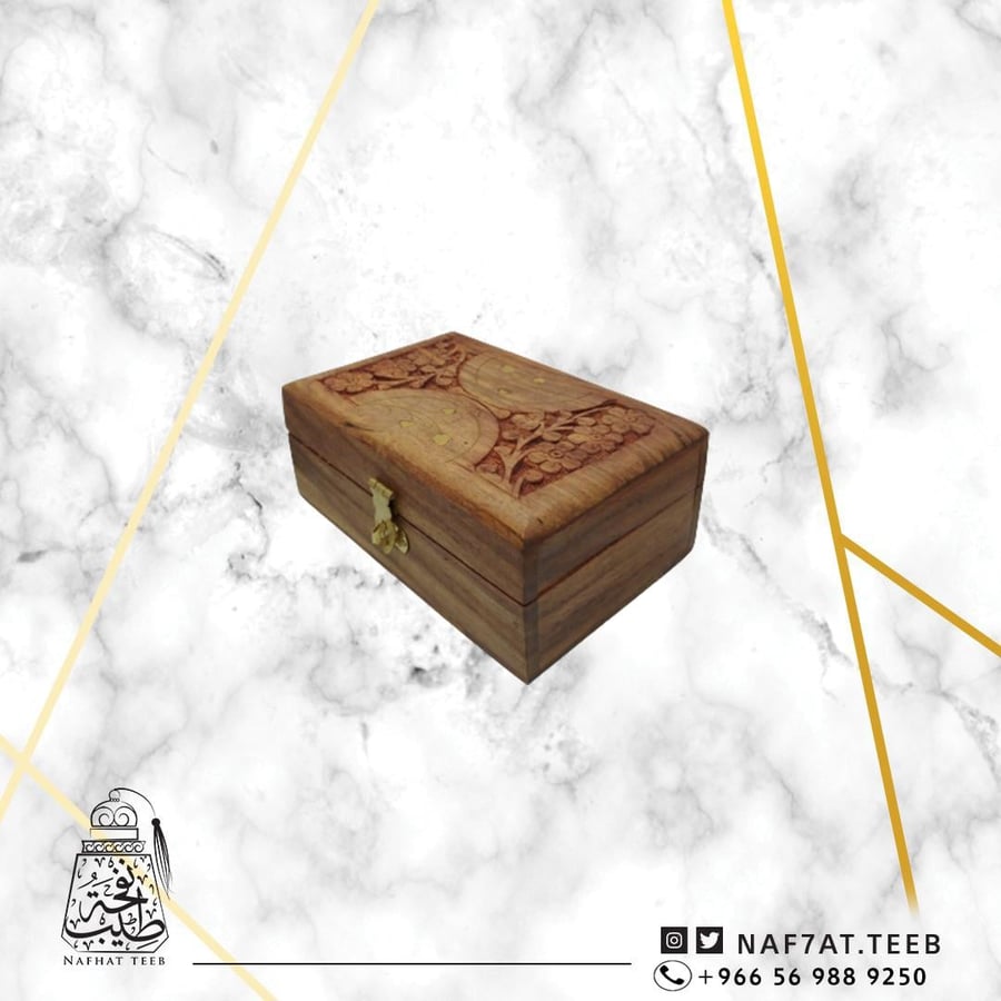 صندوق خشبي هندي مبطن بالمخمل20×12