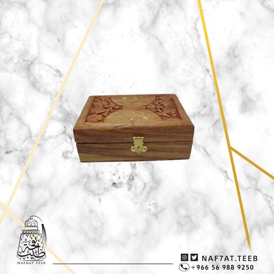 صندوق خشبي هندي مبطن بالمخمل20×12