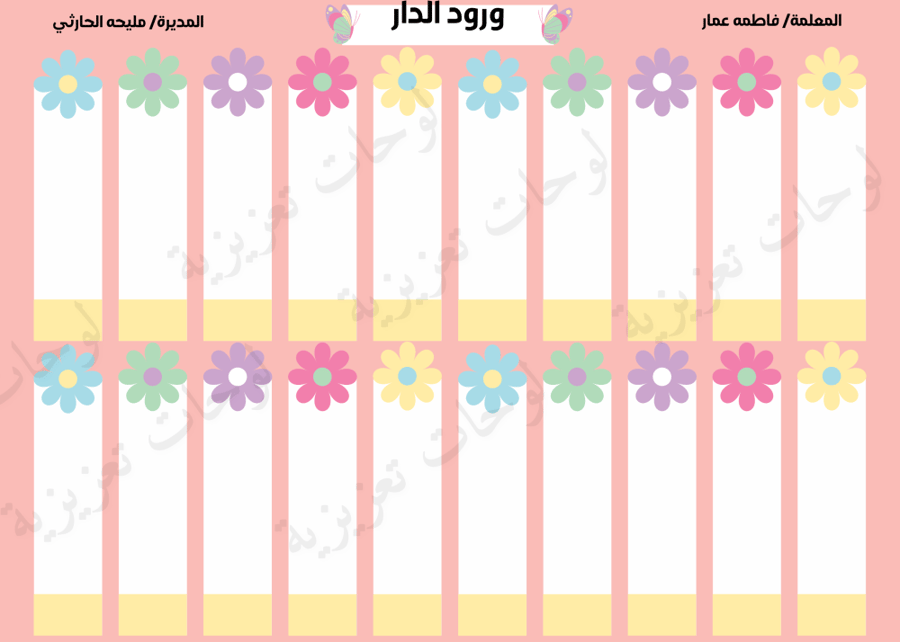 لوحة تعزيز الفراشات 20 طالبة 70/50سم