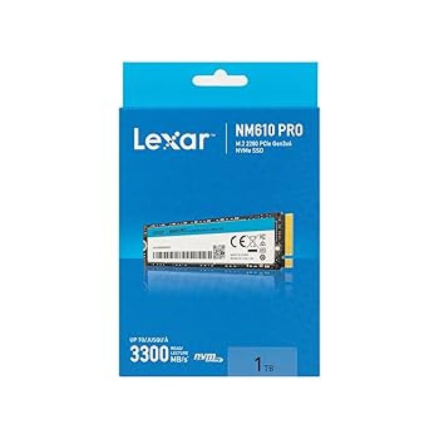 Lexar NM610 PRO 1TB M.2 2280 PCIe Gen3x4 Sequential read up to 3300MB/s, write up to 2600MB/s NVMe SSD