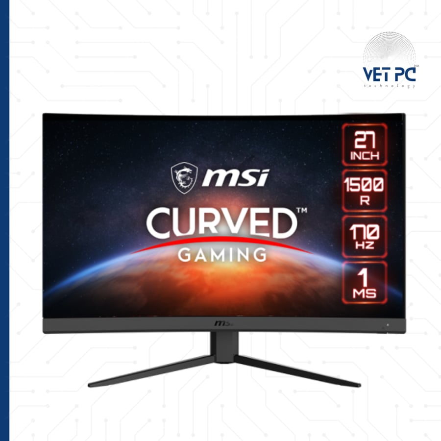 شاشة قيمنق | MSI 27″ Curved Gaming Monitor WQHD 170Hz 1Ms G27CQ4 E2