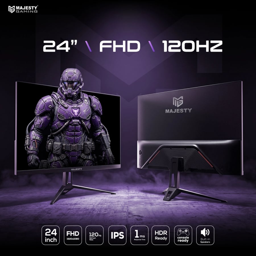 Majesty 24-inch FHD Gaming Monitor | 120Hz, 1ms, IPS, HDR, G-SYNC & FreeSync MAS1-241K532