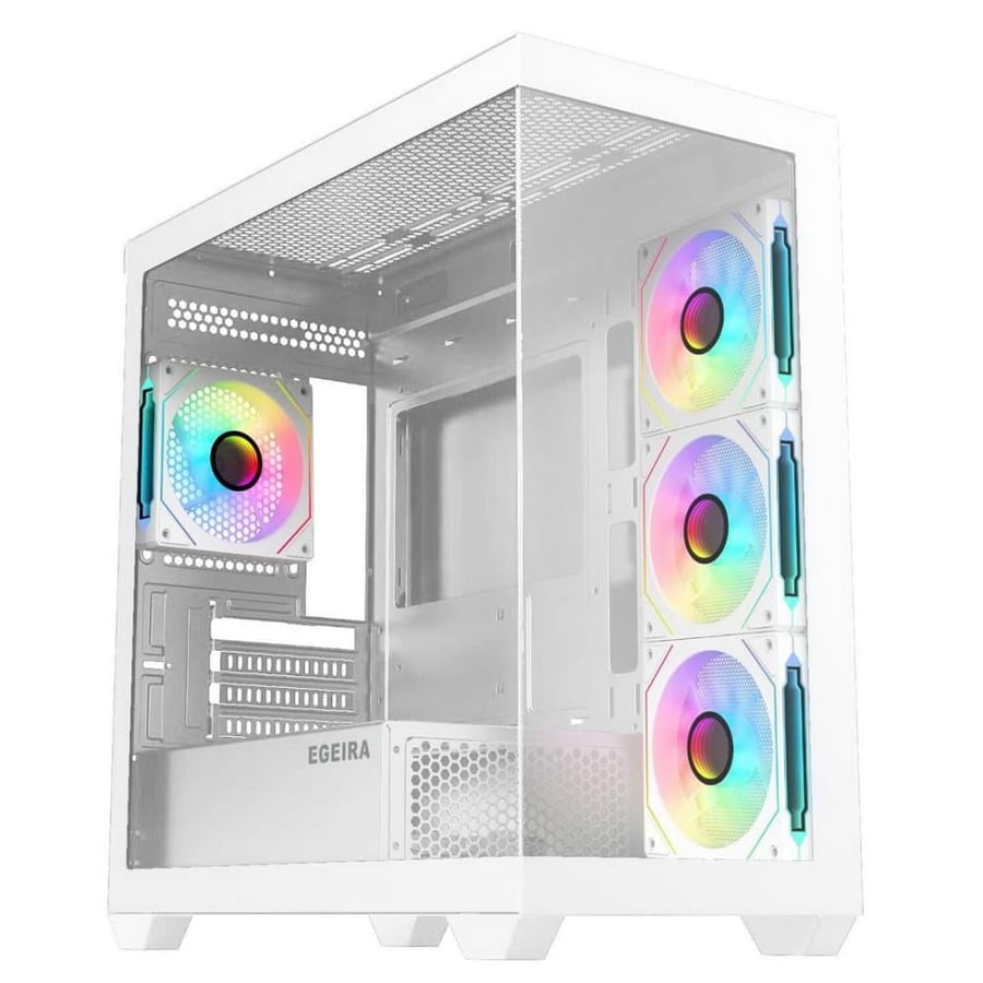 Egeira Gaming Case Atom with 4 ARGB Fans Pre-Installed White