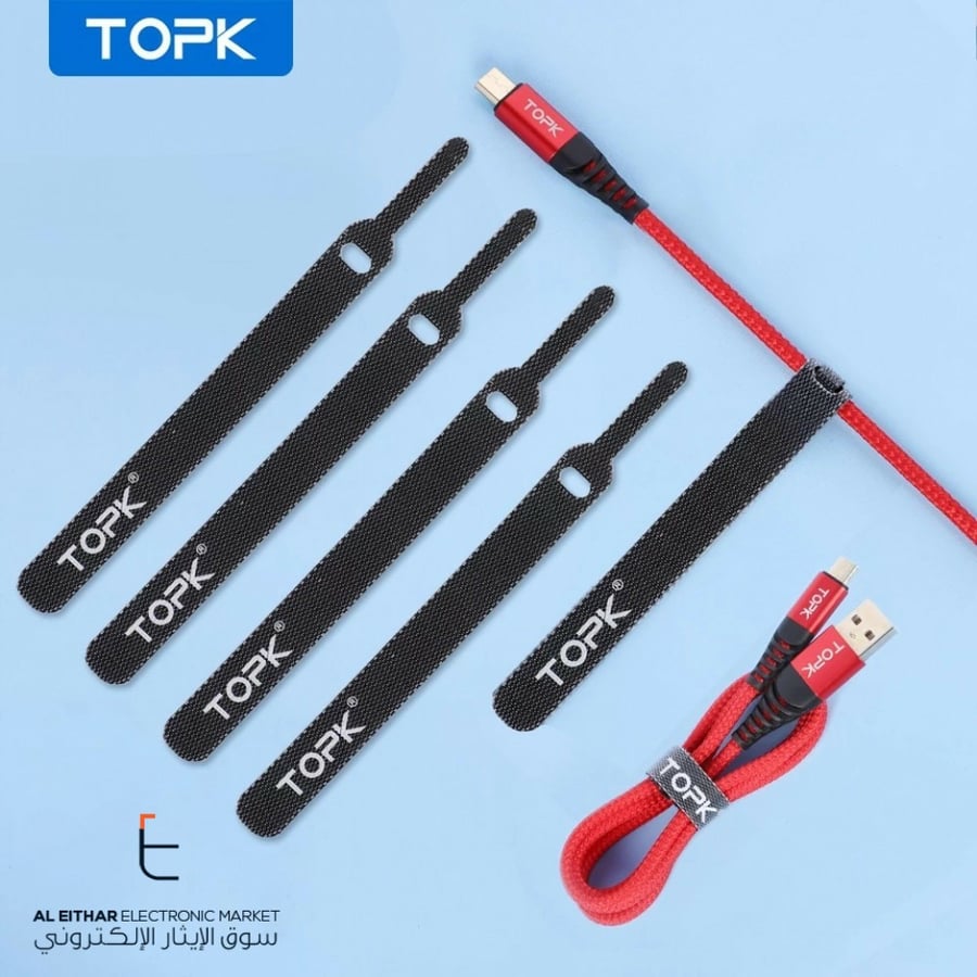 توبكي | 5 قطع منظم اسلاك TOPK | Nylon Cable Organizer Winder 14CM 5pcs
