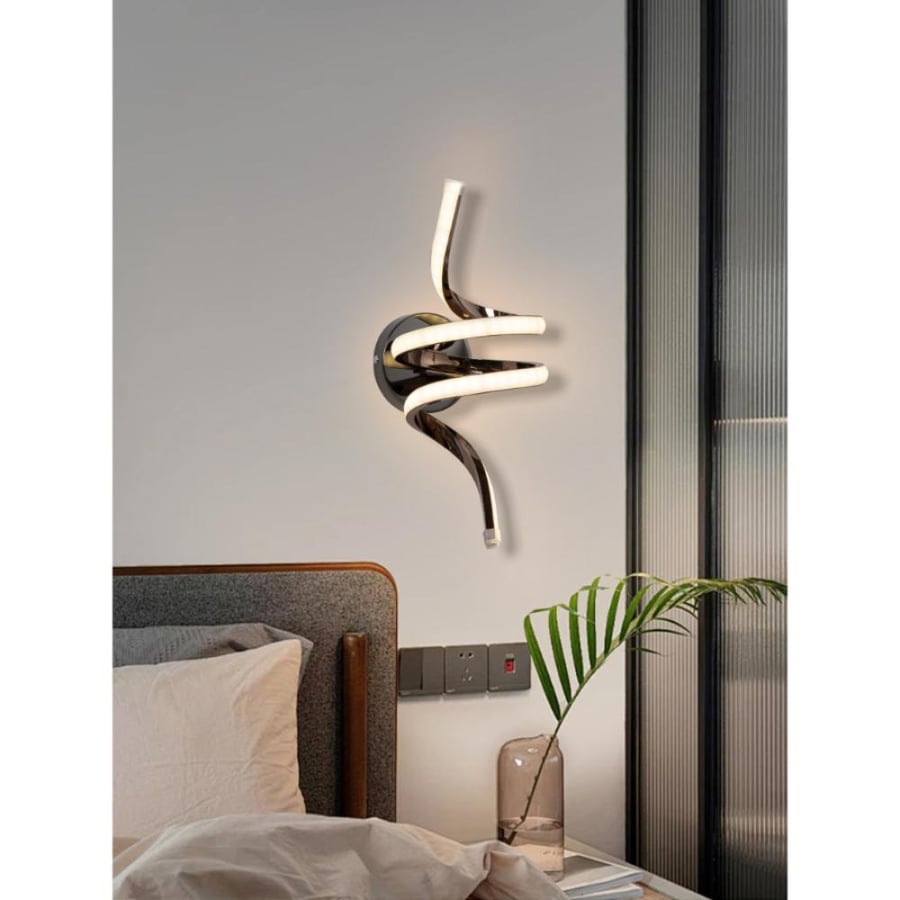 أبليك جداري مودرن أسود تصميم عصري إضاءة LED قدرة 24 واط ارتفاع 36 سم