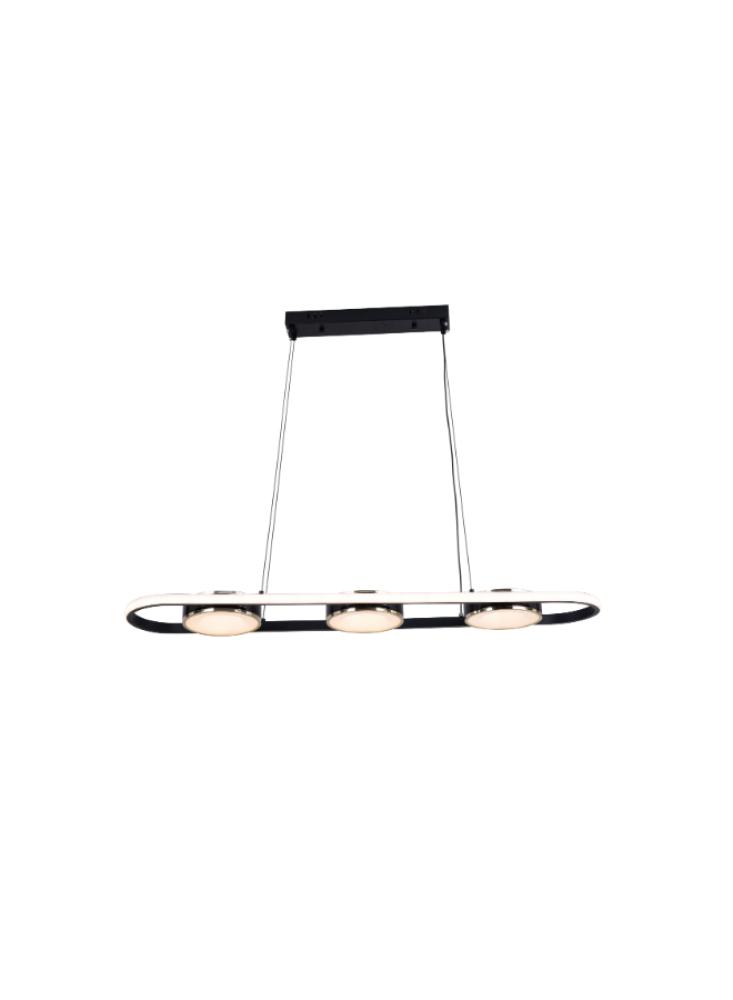 ثريا علاقي LED - أسود، طول السلك 120 سم، لمبات LED (85 واط)، إضاءة ثلاثية الألوان 6120