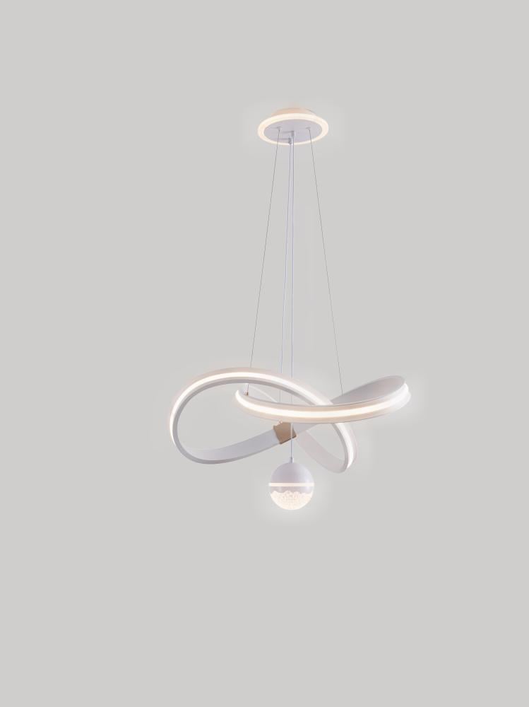 ثريا مودرن سقف لون أبيض إضاءة لبمة LED | طول سلك قابل للتعديل حتى 100 سم | قطر 60 سم | 60 واط تضمنه لك Best Power سنتين | موديل 9757