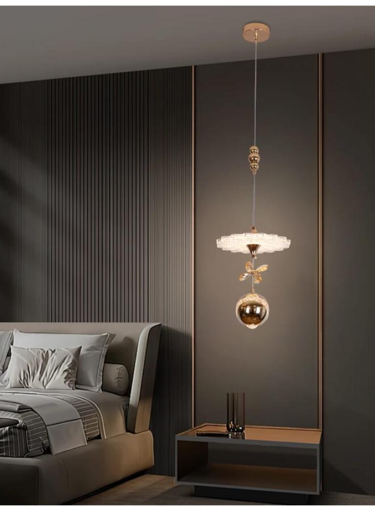 نجف مودرن فاخرة | مصباح سقف معلق إضاءة LED بقوة 25 واط وقطر 25 سم، تعليق قابل للتعديل حتى 100 سم – إضاءة داخلية أنيقة لغرفة المعيشة أو النوم أو الطعام موديل 9869