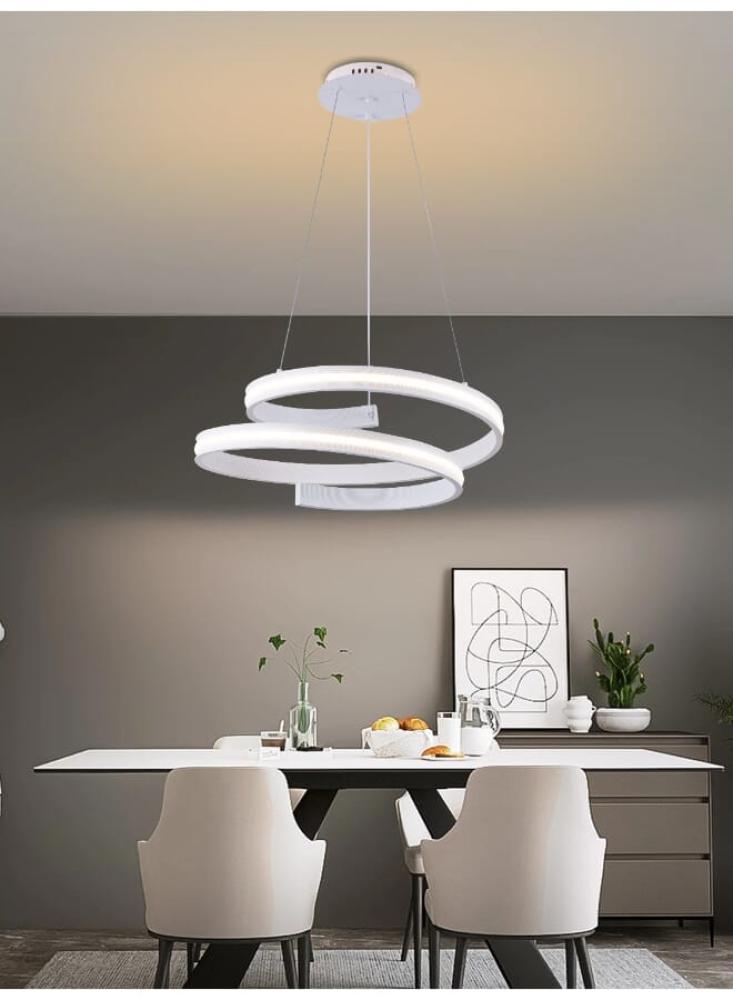 ثريا مودرن إضاءة LED حديثة - 3 مستويات إضاءة - طول قابل للتعديل حتى 90 سم - 144 واط - مصباح معلق أنيق لغرفة المعيشة أو الطعام أو النوم موديل 6219