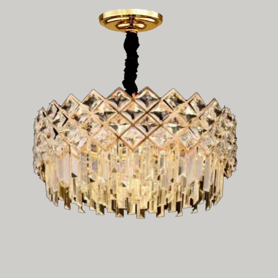 ثريا كريستال LED دائرية من Best Power، لون ذهبي، شكل هندسي مميز، مقاس 40 سم * 20 سم، القدرة القصوى 24 واط، ضمان سنتين  8024-40