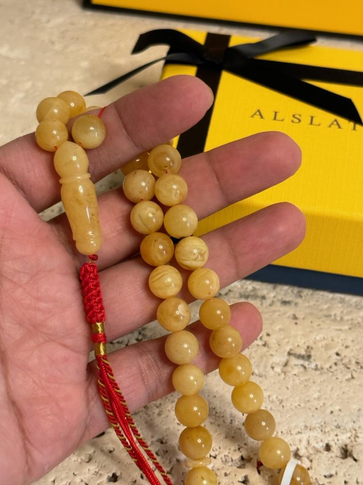 سبحه كهرمان حر شوائب طبيعية