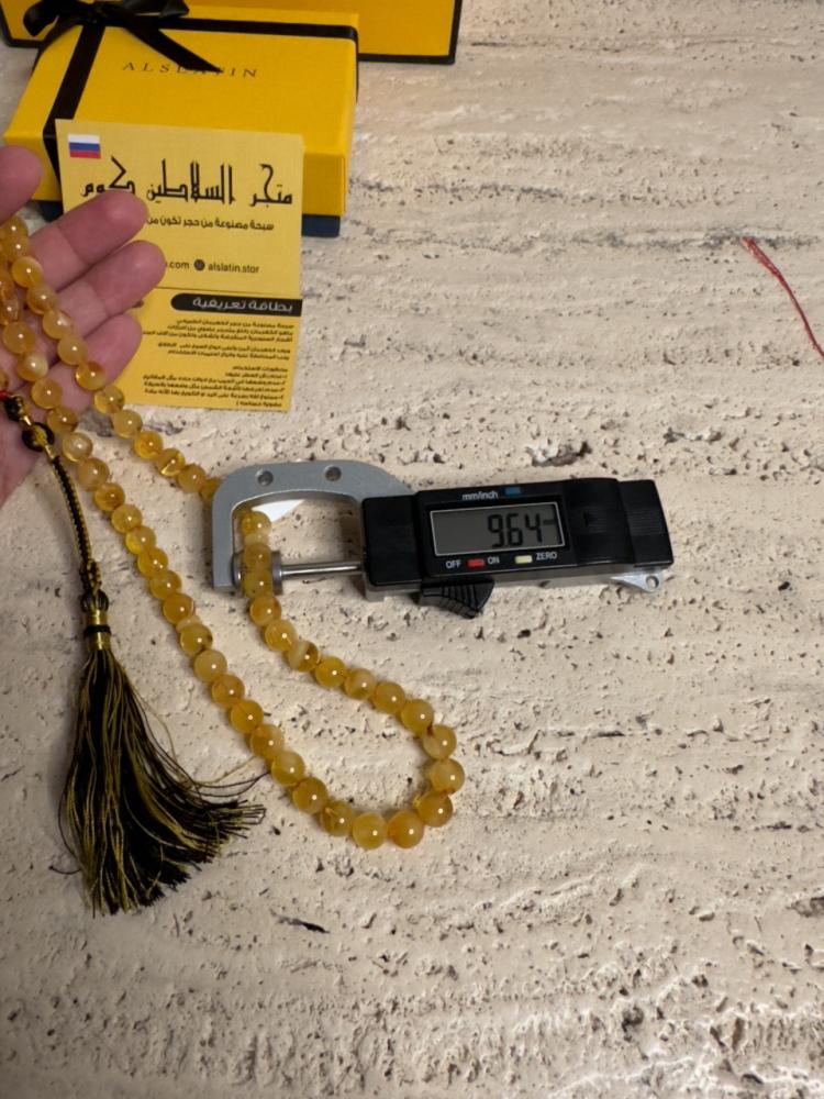 سبحه كهرمان حر شوائب خفيفة طبيعية