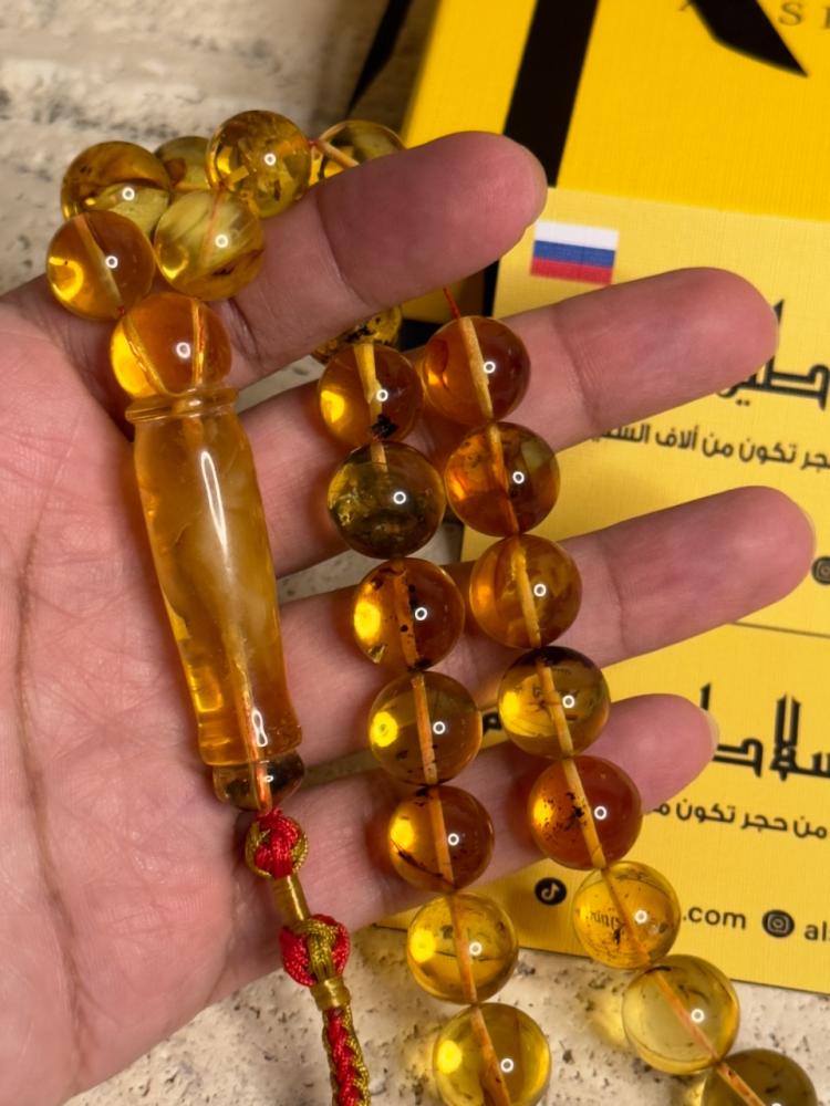 سبحه كهرمان حر حشرات طبيعية