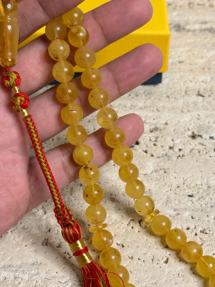سبحه كهرمان حر شوائب طبيعية