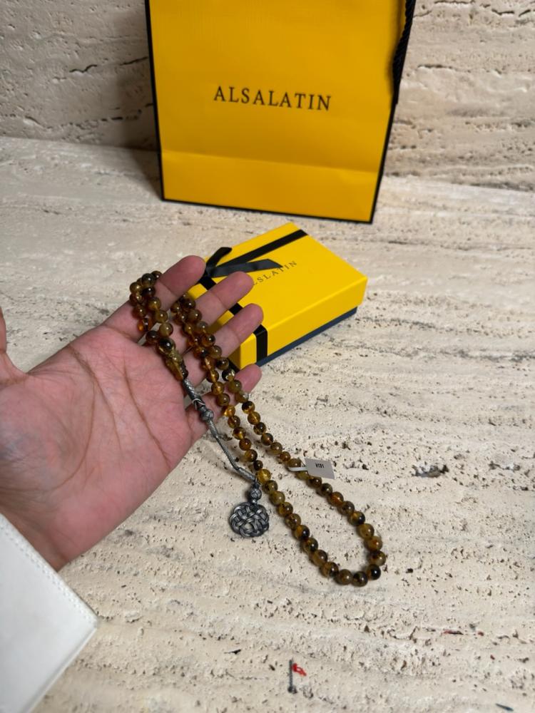 سبحه كهرمان حر شوائب طبيعية