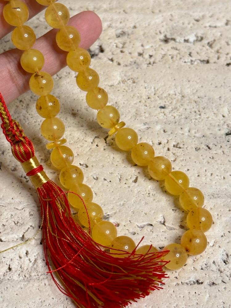 سبحه كهرمان حر شوائب طبيعية