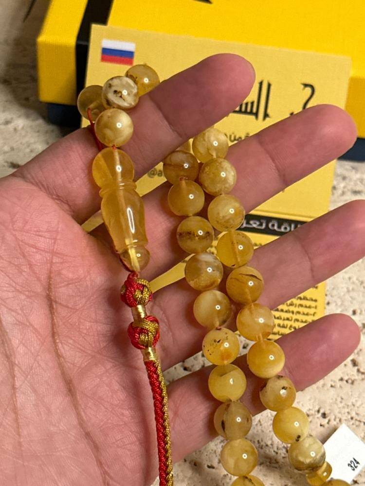 سبحه كهرمان حر شوائب طبيعية