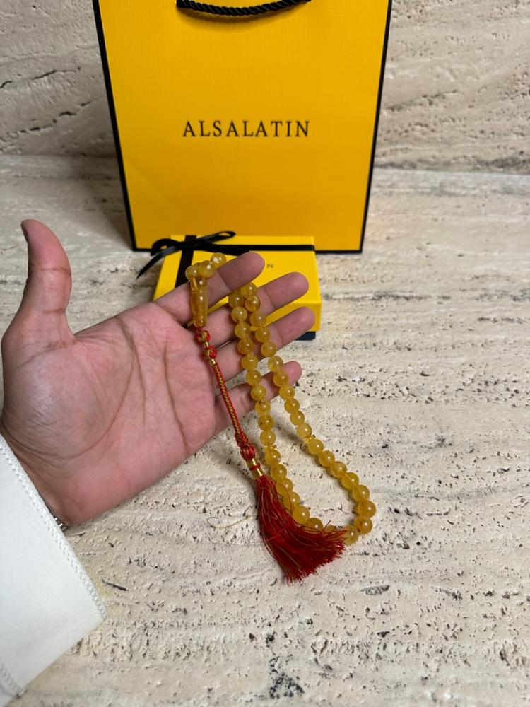 سبحه كهرمان حر شوائب طبيعية