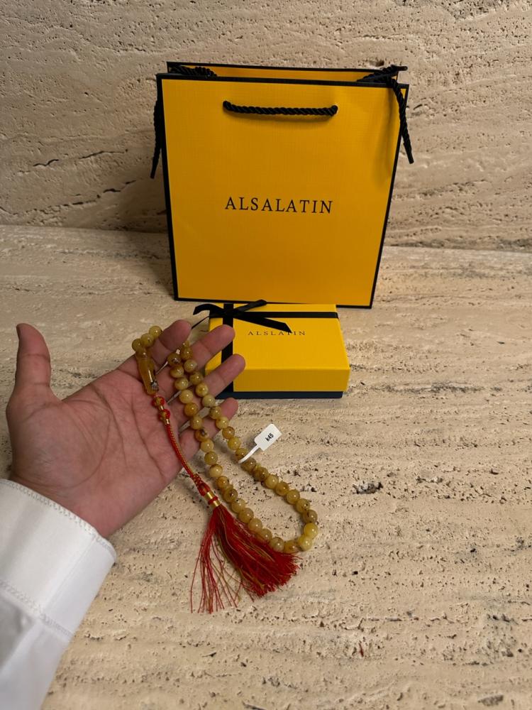 سبحه كهرمان حر شوائب طبيعية