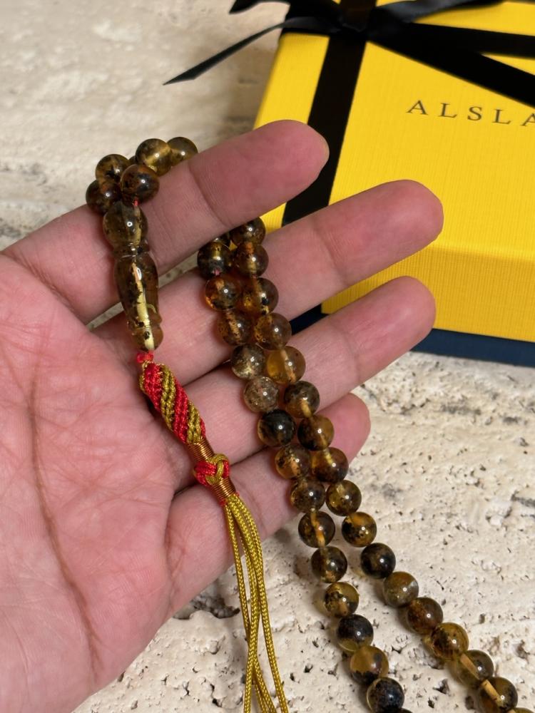 سبحه كهرمان حر شوائب طبيعية