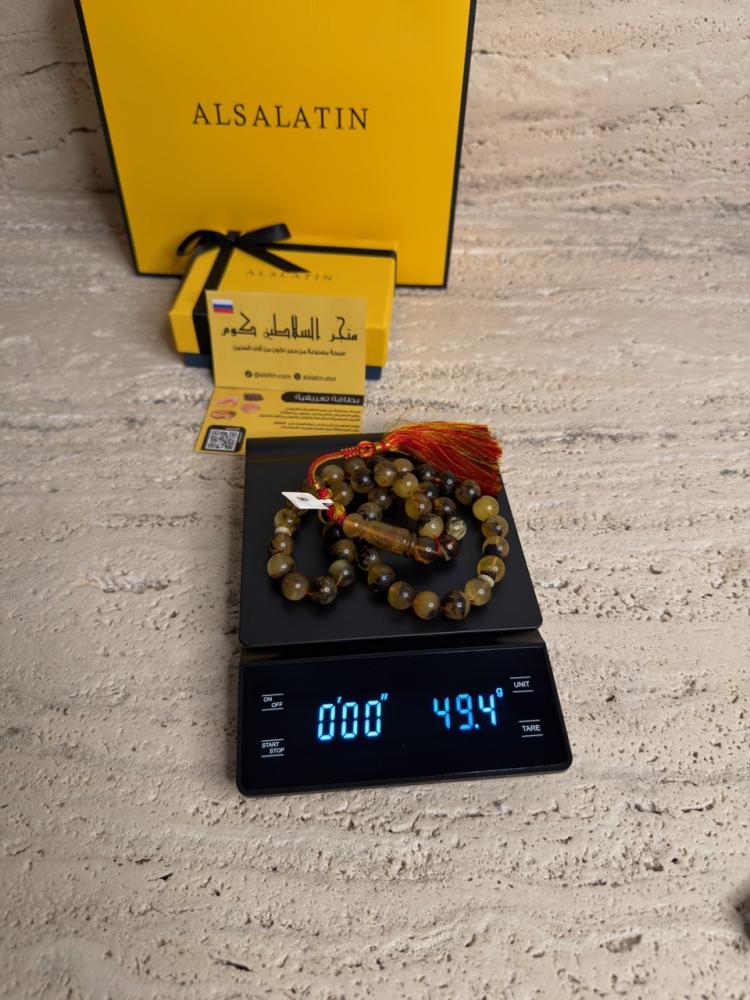 سبحه كهرمان حر شوائب طبيعية