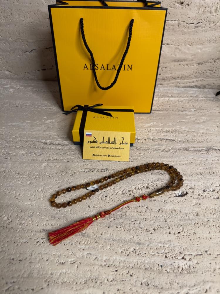 سبحه كهرمان حر شوائب طبيعية