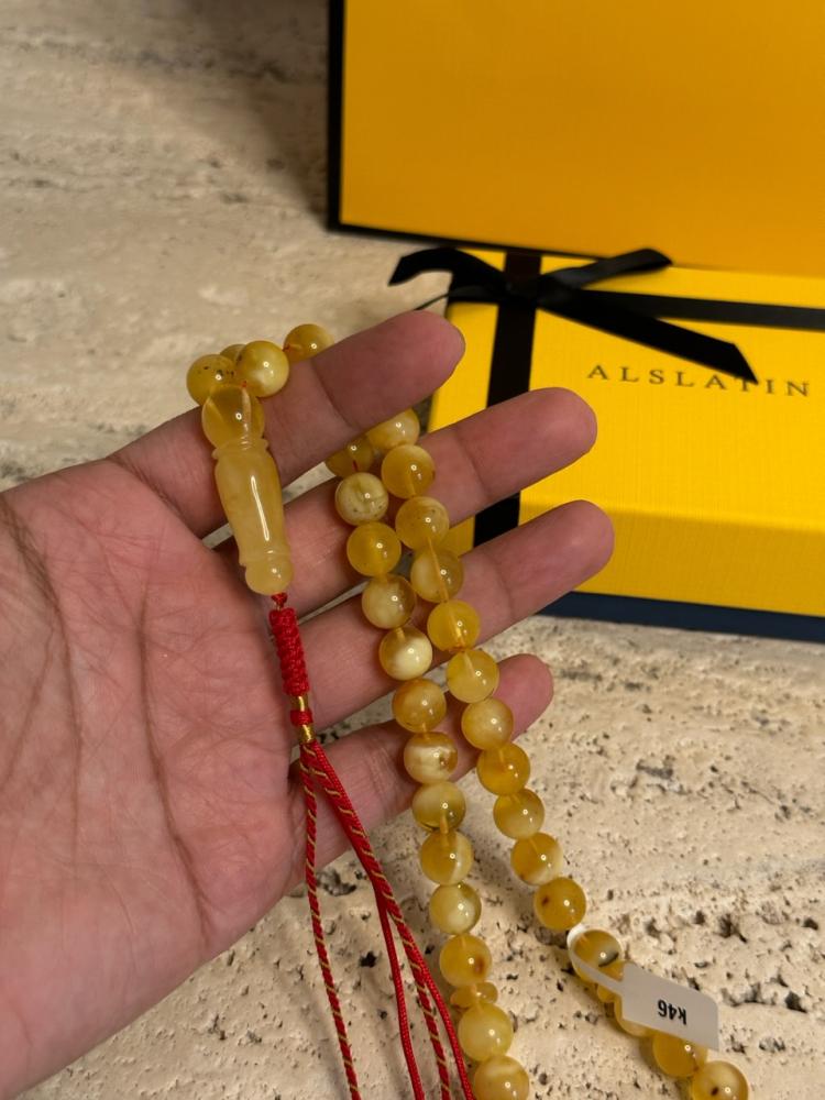 سبحه كهرمان حر شوائب طبيعية